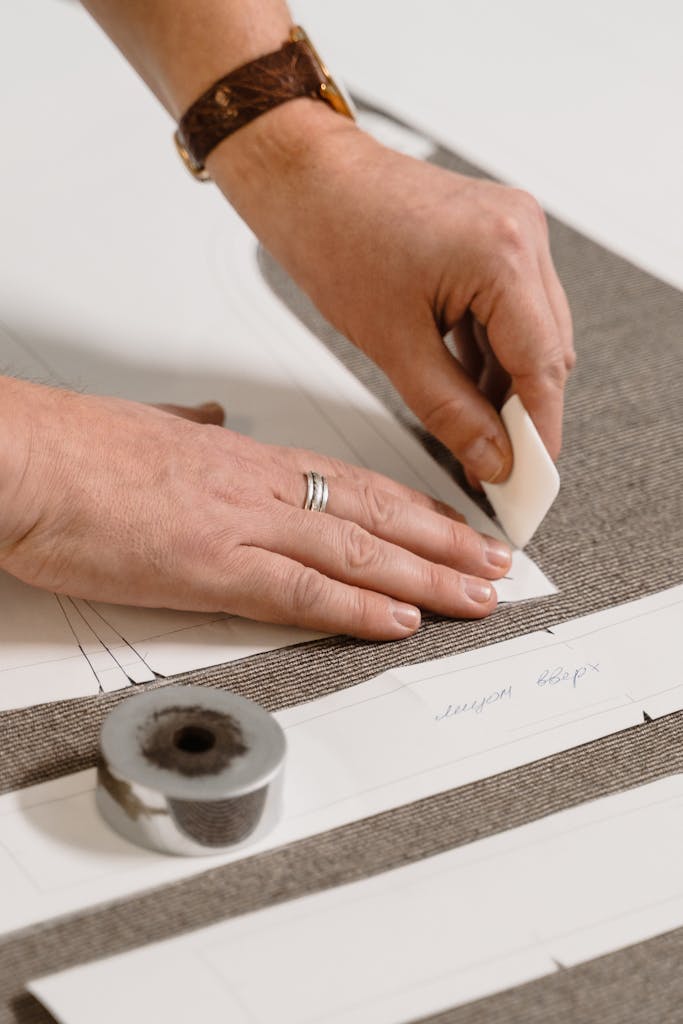 Textiel voorbereiden en aftekenen voor nauwkeurig maatwerk